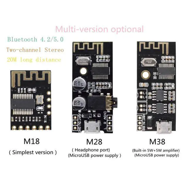Alt view image 3 of 7 - 3pcs M18 Wireless Bluetooth MP3 Audio Receiver Board BLT 4.2 mp3 Lossless decoder Bluetooth 4.2 Audio Receiver Board Wireless Stereo Sound Module