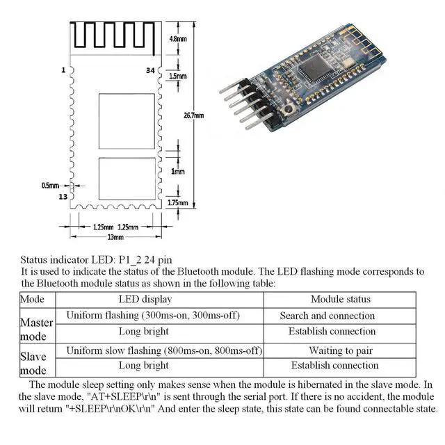 Alt view image 2 of 7 - 2pcs CC2540 CC2541 AT-09 Serial Wireless Module BLE 4.0 Bluetooth Module Compatible HM-10