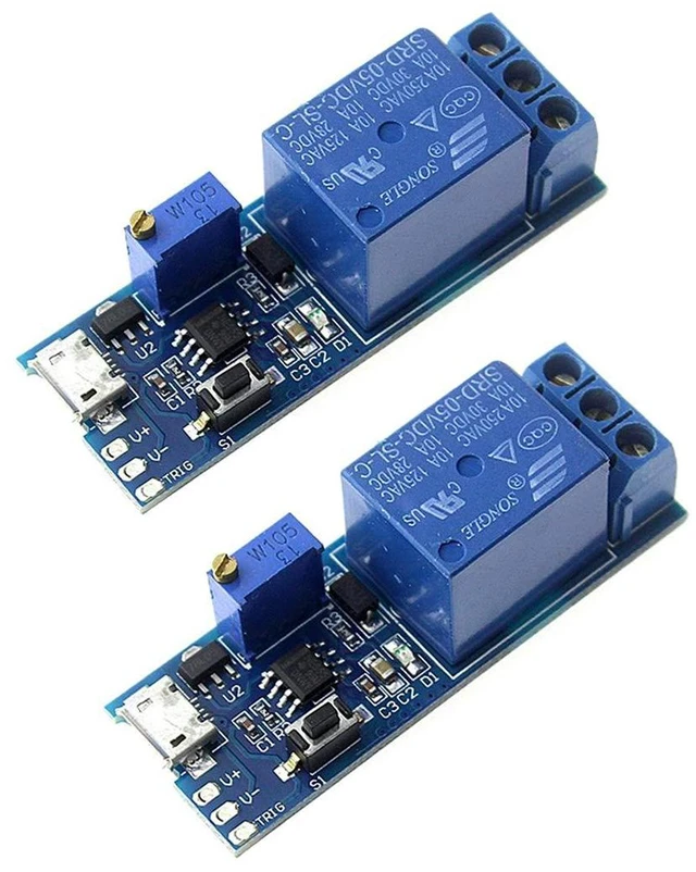 Main image of 2pcs DC 5V Trigger Time Delay Switch Relay Module Adjustable Time Delay Control