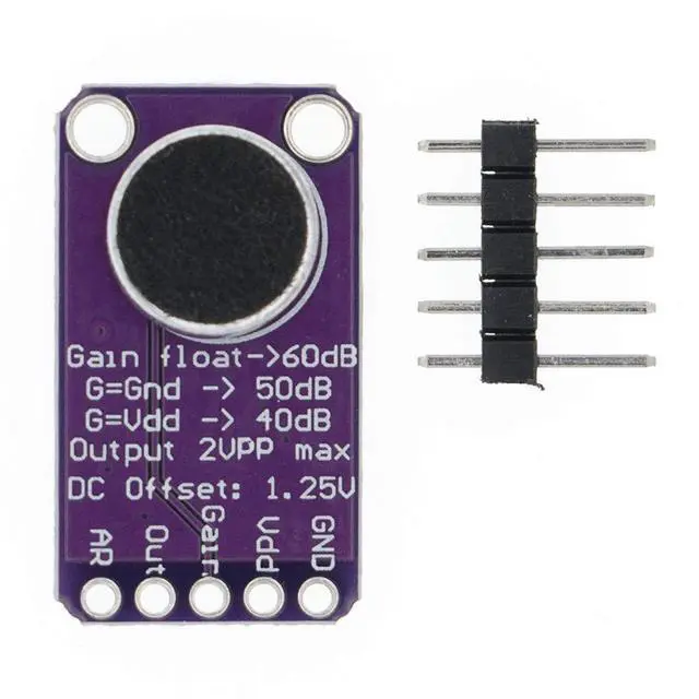 Alt view image 2 of 7 - 2pcs MAX9814 Microphone Amplifier Sensor Module AGC Amplifier Board Auto Gain Control VGA Low Noise Microphone Bias