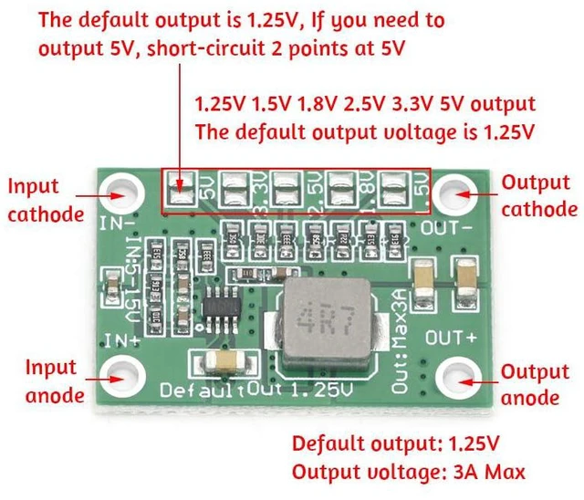 Alt view image 6 of 7 - 5pcs MP1495 DC-DC Step Down Module Voltage Convert Board DC5-16V to 1.25V 1.5V 1