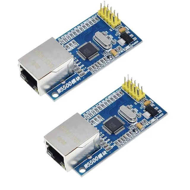 Alt view image 4 of 7 - 2pcs W5500 Ethernet LAN Network Module Support TCP/IP51/STM32 Microcontroller Program with 32k Bytes SPI 3.3V/5V Over W5100