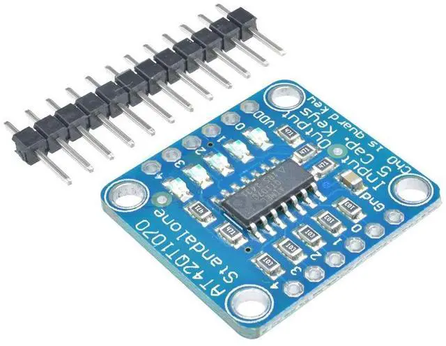 Alt view image 3 of 5 - AT42QT1070 Standalone 5 Keys Capacitive Touch Sensor Breakout Module 5-Pad Conductive Pad Mutiple Capacitive Touch Sensor Breakout Board DIY Electronic Indicator