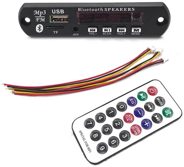 Main image of 12V MP3 WMA Audio Bluetooth Decoding Board w/SD Card Slot/USB/FM/Remote Decoding