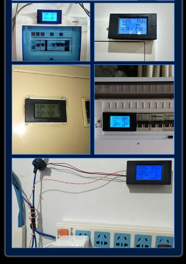 Alt view image 7 of 7 - Digital Multimeter AC 80-260V 100A PZEM-061 LCD Display Digital Current Voltage