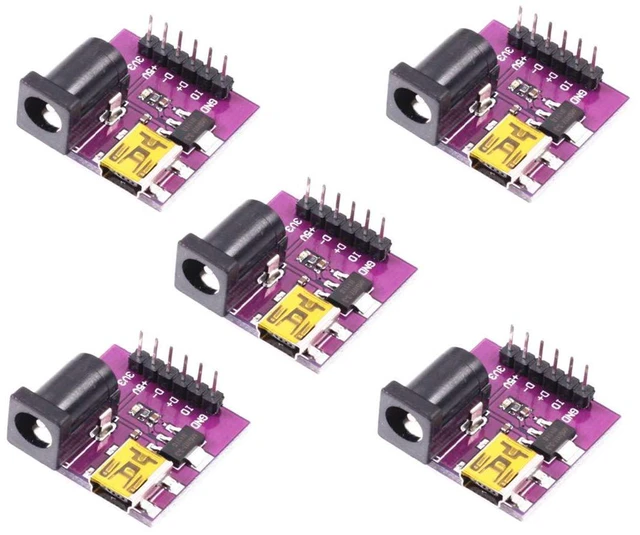Main image of 5pcs AMS1117-3.3V Power Supply Module Mini USB DC Dual Charging Port 5V/3.3V