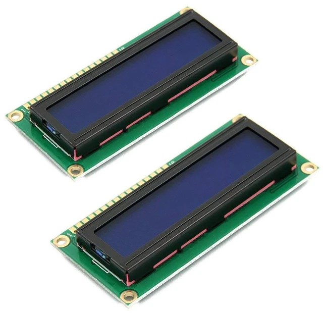 Main image of 2pcs HD44780 1602 LCD Display Module DC 5V 16x2 Character LCM Blue Blacklight Ne