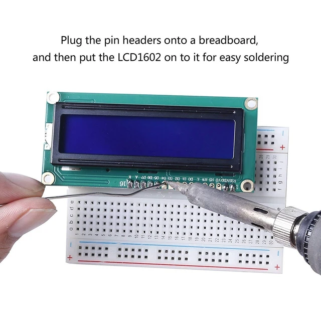 Alt view image 3 of 6 - 2pcs HD44780 1602 LCD Display Module DC 5V 16x2 Character LCM Blue Blacklight Ne