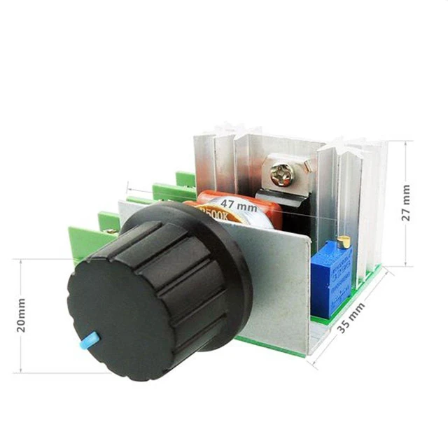 Alt view image 4 of 7 - 2000W PWM AC Motor Speed Control Module Dimmer Speed Regulator 50-220V Adjustabl