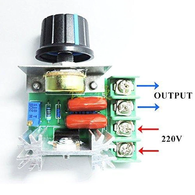 Alt view image 6 of 7 - 2000W PWM AC Motor Speed Control Module Dimmer Speed Regulator 50-220V Adjustabl