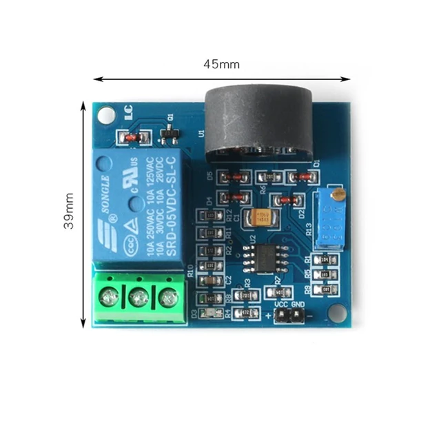 Alt view image 4 of 6 - 2pcs 5A AC Current Sensor Current Detection Sensor Relay 5V AC Current Relay Mod