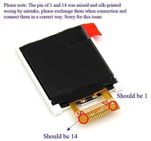 Alt view image 6 of 7 - 1.44" Colorful SPI TFT LCD Display ST7735 128X128 Replace 5110/3310 LCD (Pack of