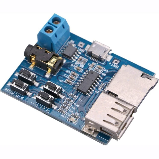 Alt view image 4 of 4 - TF Card U Disk Play MP3 Decoder Player Module with Audio Amplifier Audio Decodin