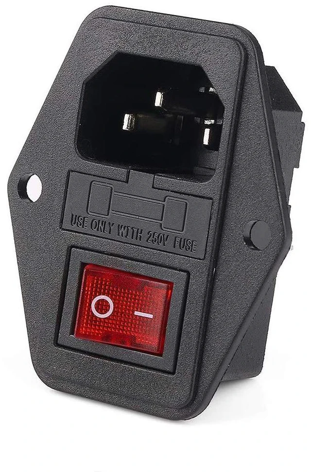 Alt view image 2 of 5 - 3pcs AC 250V 10A 3 Terminal Power Socket with Fuse Holder Case ON/OFF Switch Arc