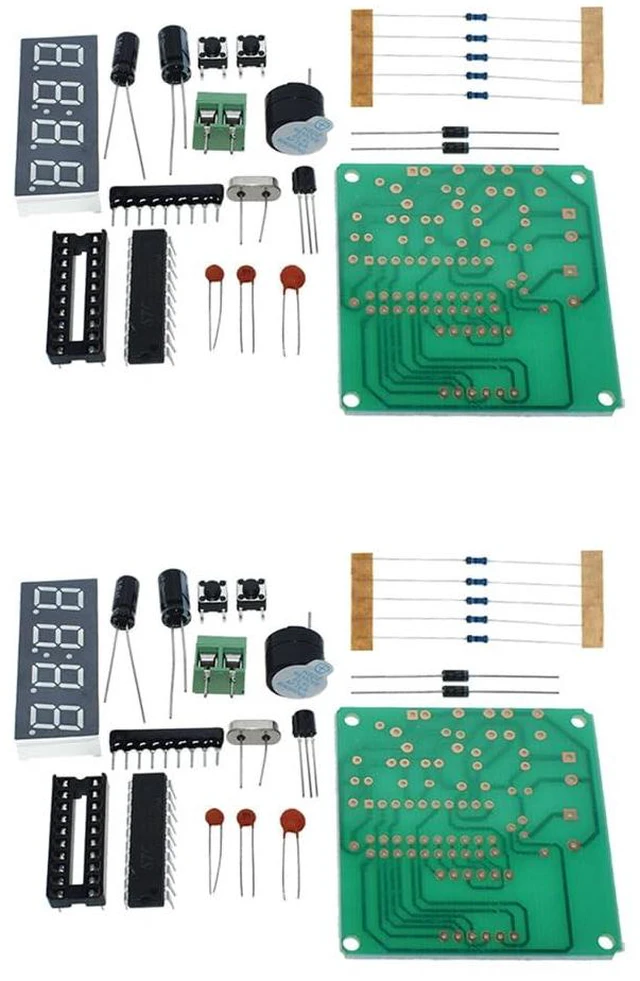 Main image of 2pcs AT89C2051 Digital LED Display Electronic Clock DIY Kit 0.56 Inch 4 Bits Ele