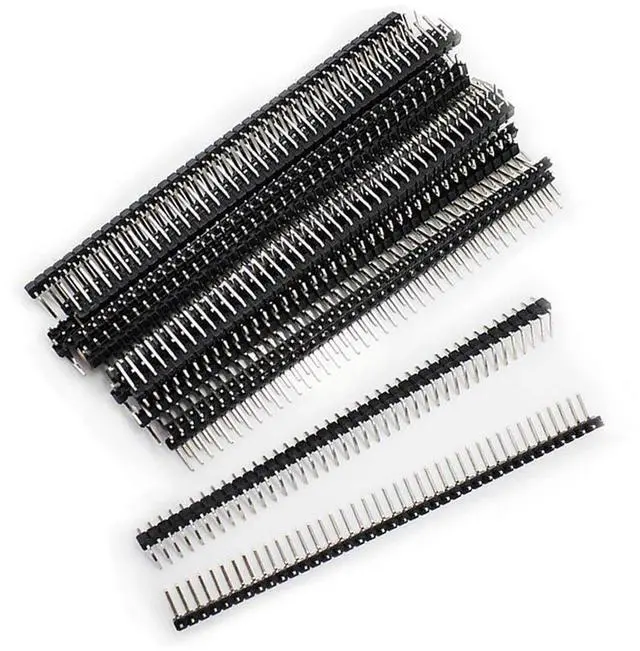 Main image of 10pcs 1 * 40P Single Row Pin Bent Pin Copper Needles 2.54mm Pitch