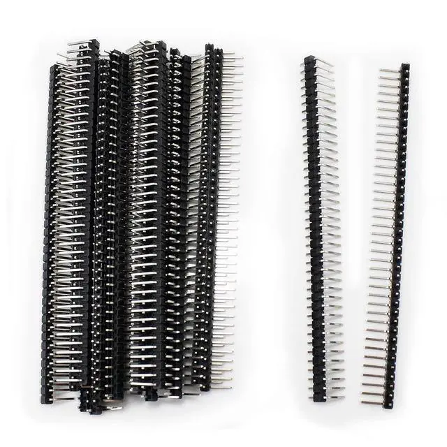 Alt view image 2 of 4 - 10pcs 1 * 40P Single Row Pin Bent Pin Copper Needles 2.54mm Pitch