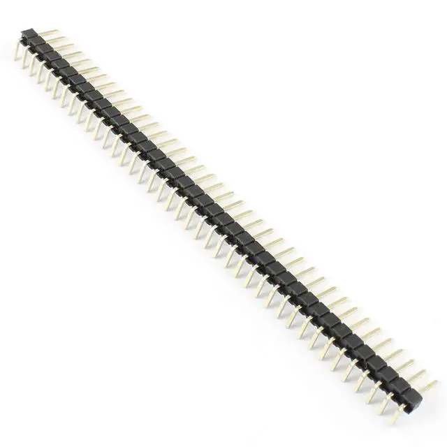 Alt view image 3 of 4 - 10pcs 1 * 40P Single Row Pin Bent Pin Copper Needles 2.54mm Pitch
