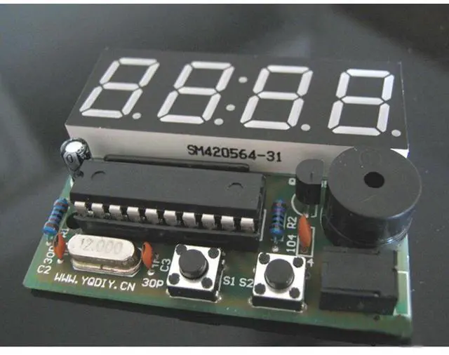 Alt view image 3 of 5 - 0.56 Inch 4 Bit Red Digital Tube Electronic Clock DIY Kit Clock Electronic Production Suite Time Chip AT89C2051