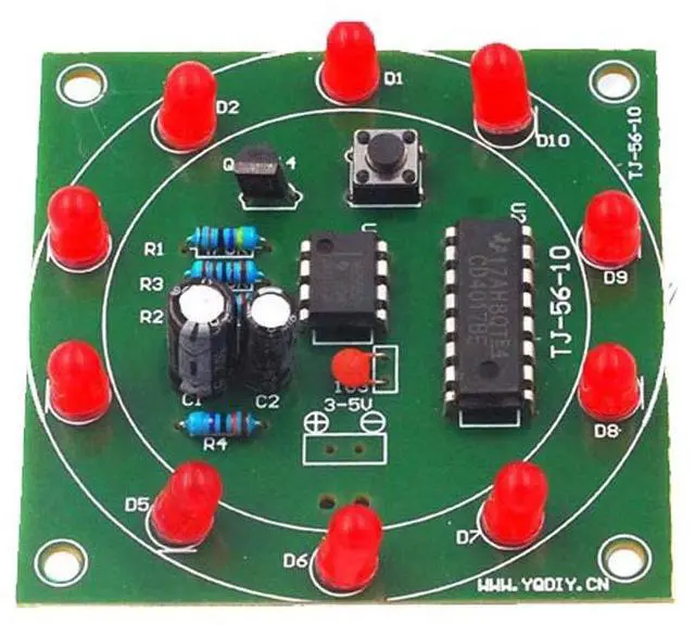 Alt view image 3 of 6 - 2pcs Round Lucky Rotary Suite Electronic Component Fortune CD4017 NE555 Interesting DIY Kit Wheel Electronic Parts Lucky 10