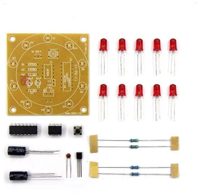 Alt view image 2 of 6 - 2pcs Round Lucky Rotary Suite Electronic Component Fortune CD4017 NE555 Interesting DIY Kit Wheel Electronic Parts Lucky 10