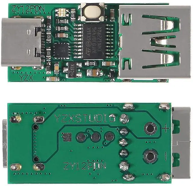 Alt view image 2 of 7 - 2PCS Type-C USB-C PD2.0 3.0 PD3.0 to DC Decoy Fast Charge Trigger Polling Detector Module (ZY12PDN with USB)