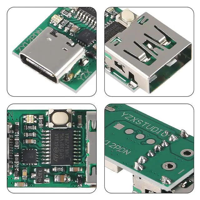 Alt view image 3 of 7 - 2PCS Type-C USB-C PD2.0 3.0 PD3.0 to DC Decoy Fast Charge Trigger Polling Detector Module (ZY12PDN with USB)