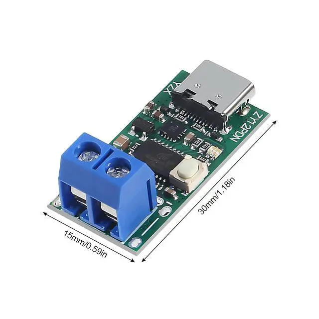 Alt view image 4 of 6 - 2PCS Type-C USB-C PD2.0 3.0 PD3.0 to DC Decoy Fast Charge Trigger Polling Detector Module (ZY12PDN with Screw Terminal)