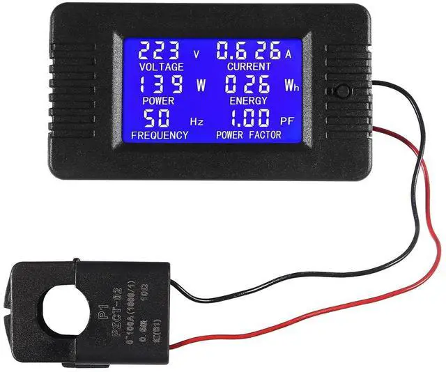 Main image of AC Digital Meter,AC 80-260V 100A LCD Display Digital Current Voltage Power Energy Frequency Power Factor Multimeter Ammeter Voltmeter 100A(Split Core Current Transformer)