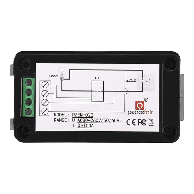 Alt view image 4 of 7 - AC Digital Meter,AC 80-260V 100A LCD Display Digital Current Voltage Power Energy Frequency Power Factor Multimeter Ammeter Voltmeter 100A(Solid Core Current Transformer)