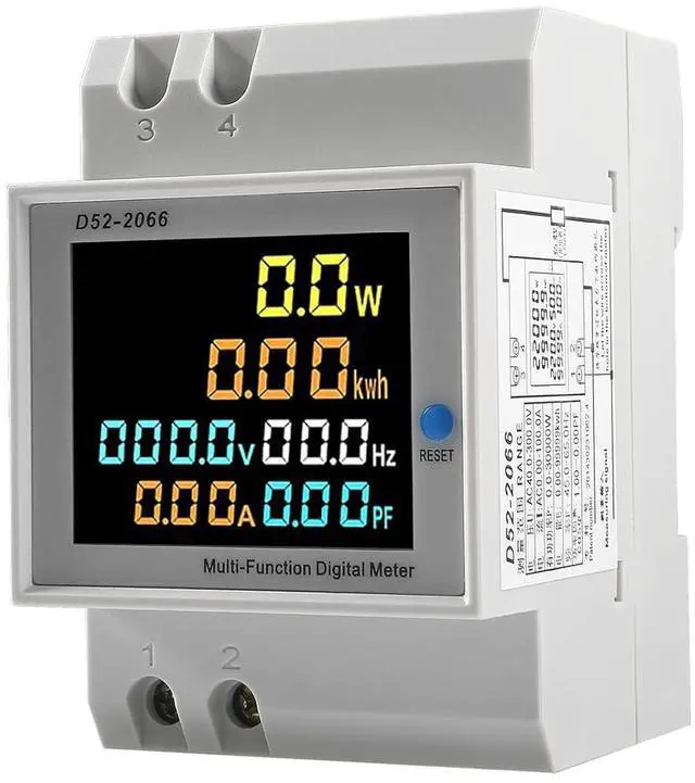 Main image of AC 40-300V 100A Electricity Usage Monitor Multimeter,6 in 1 Multimeter Digital Power Energy Meter Single Phase Din Rail Voltmeter Ammeter Watt Frequency Power Factor Energy (Built-in CT)