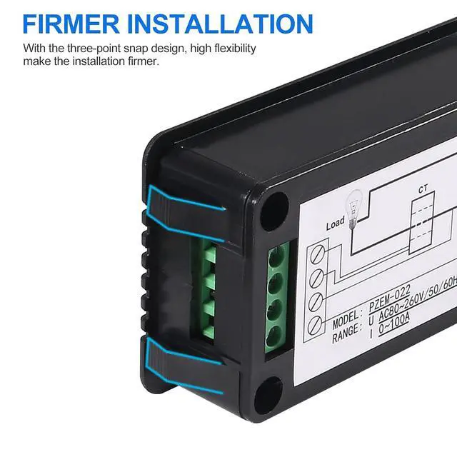 Alt view image 7 of 7 - AC Digital Meter,AC 80-260V 100A LCD Display Digital Current Voltage Power Energy Frequency Power Factor Multimeter Ammeter Voltmeter 100A(Split Core Current Transformer)