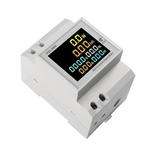 Alt view image 2 of 7 - AC 40-300V 100A Electricity Usage Monitor Multimeter,6 in 1 Multimeter Digital Power Energy Meter Single Phase Din Rail Voltmeter Ammeter Watt Frequency Power Factor Energy (Built-in CT)