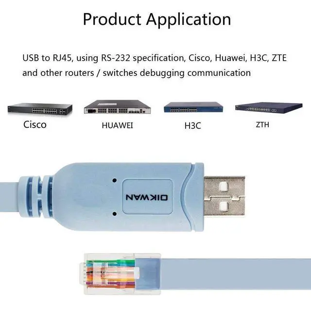 Alt view image 5 of 6 - USB Console Cable to RJ45 and USB to DB9 Serial Cable for Windows 10,8,7,Vista,XP,2000,Linux and Mac OS(6ft)