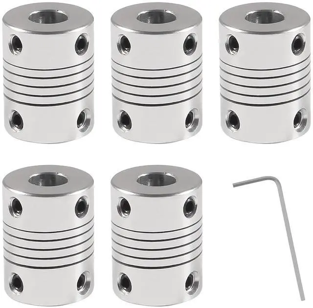 Main image of 5PCS Flexible Coupling 5mm to 8mm Compatible with NEMA 17 Stepper Motors for 3D Printer or Small CNC Machine with Hexagon Wrench