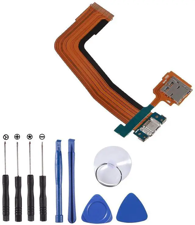 Main image of Micro USB Charging Port Flex Cable Dock Connector with SD Memory Card Tray Compatible with Galaxy Tab S 10.5 inch T800 T801 T805 T807 with Tools