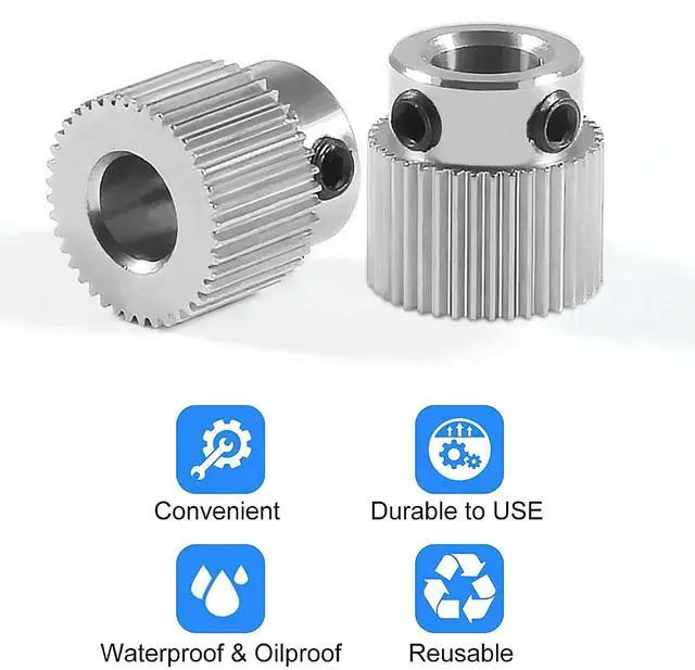 Alt view image 5 of 7 - 15Pcs Extruder Wheel Gear 3D Printer Parts 36 Teeth Gear Stainless Steel Extruder Gear Compatible for CR-10,CR-10S,S4,S5,Ender 3,Ender 3 Pro
