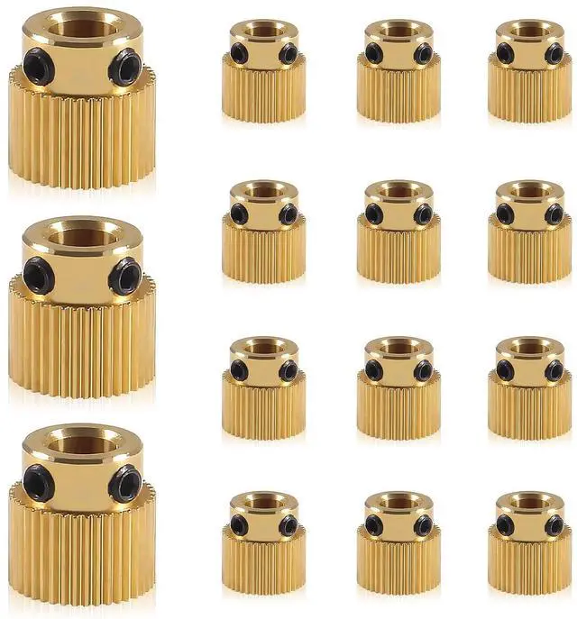 Main image of 15pcs Extruder Wheel 40 Teeth Gear Brass Extruder Wheel Gear 3D Printer Parts Compatible with CR-10,CR-10S,S4,S5,Ender 3,Ender 3 Pro