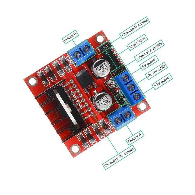 Alt view image 7 of 7 - 6PCS L298N Motor Driver Board Module DC Stepper Motor Controller Dual H-Bridge for Smart Car Robot Power
