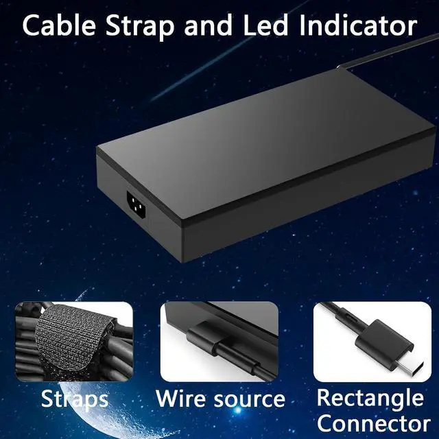 Alt view image 4 of 7 - 240W Rectangle Conn Charger Compatible with Gaming A18 (2025) FA808UM Laptop Power Adapter