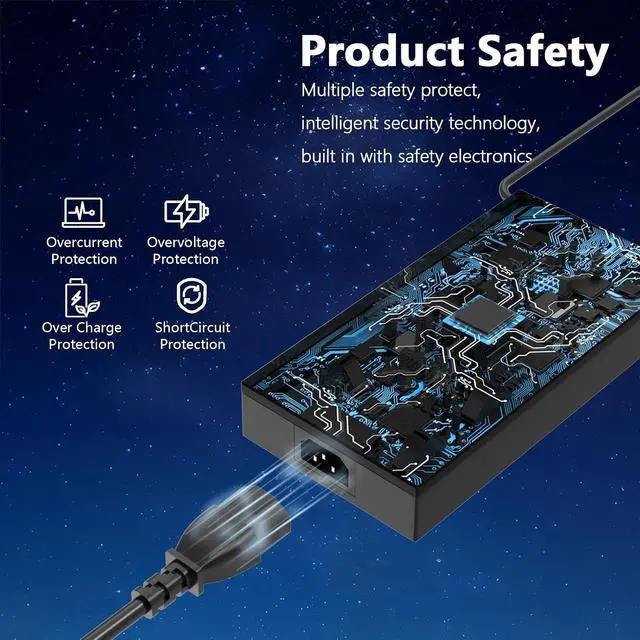 Alt view image 3 of 7 - 240W Rectangle Conn Charger Compatible with Gaming A18 (2025) FA808UM Laptop Power Adapter