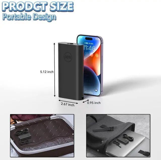 Alt view image 5 of 6 - 90W USB-C Charger Compatible with gram Pro 16Z90SP 16" 17Z90SP 17" A.ADB8U1 A.ADB9U1 G.AAB6U1 K.AAB6U1 K.ADB8U1 E.AAB6U1 E.ADB9U1 E.AAB6U1 G.AAB6U1 G.ADB9U