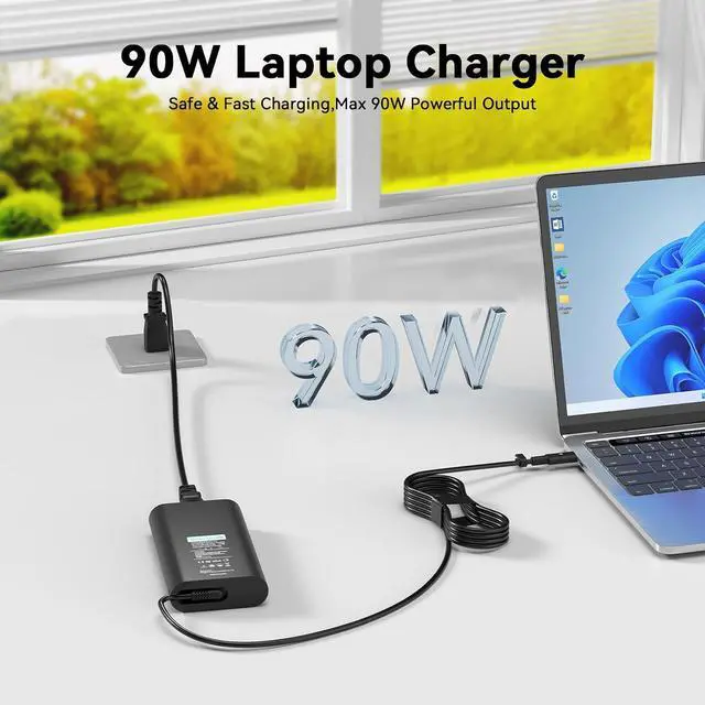 Alt view image 6 of 6 - 90W USB-C Charger Compatible with gram Pro 16Z90SP 16" 17Z90SP 17" A.ADB8U1 A.ADB9U1 G.AAB6U1 K.AAB6U1 K.ADB8U1 E.AAB6U1 E.ADB9U1 E.AAB6U1 G.AAB6U1 G.ADB9U