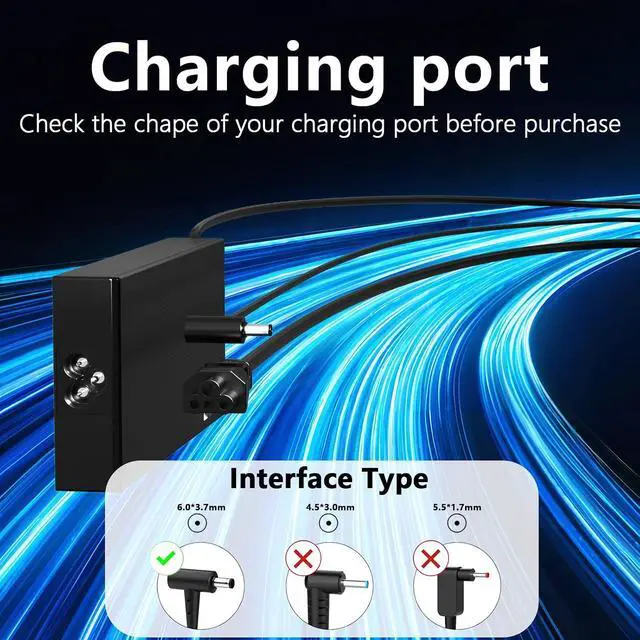 Alt view image 2 of 6 - 200W 180W Charger Compatible with G15 G14 GA502 GA401 F15 F17 A17 A15 FX506 FX505 FX706 FA706 FA506 G GL504GM G713IH G531 G731 GL531 Laptop,Also Fit 150W 120W