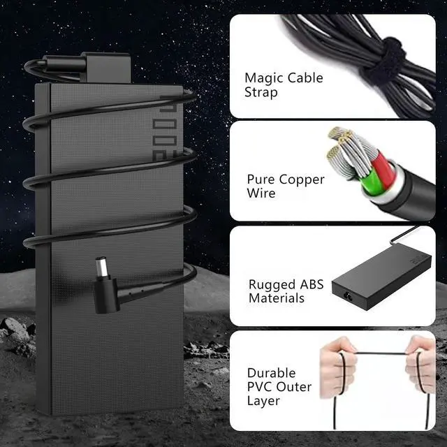 Alt view image 4 of 6 - 200W 180W Charger Compatible with G15 G14 GA502 GA401 F15 F17 A17 A15 FX506 FX505 FX706 FA706 FA506 G GL504GM G713IH G531 G731 GL531 Laptop,Also Fit 150W 120W