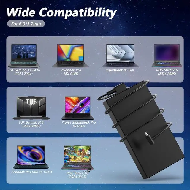 Alt view image 6 of 7 - 280W G18 Charger Compatible with G18 G814 G814J G814JI G814JI-BS91-CB Gaming Laptop ADP-280BB B Power Adapter