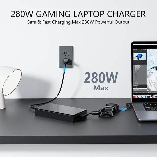 Alt view image 7 of 7 - 280W G18 Charger Compatible with G18 G814 G814J G814JI G814JI-BS91-CB Gaming Laptop ADP-280BB B Power Adapter
