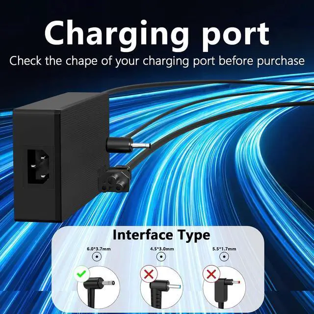 Alt view image 2 of 7 - 240W Laptop Charger Fits for Pro 16 OLED W7604 W7604J3D ADP-240EB B 20V 12A AC Power Adapter