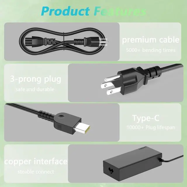 Alt view image 3 of 7 - 100W USB C Charger Fits for Prestige A16 AI+ A3HMG-019US A3HMG-016US A3HMG-207US Copilot+PC Business Laptop