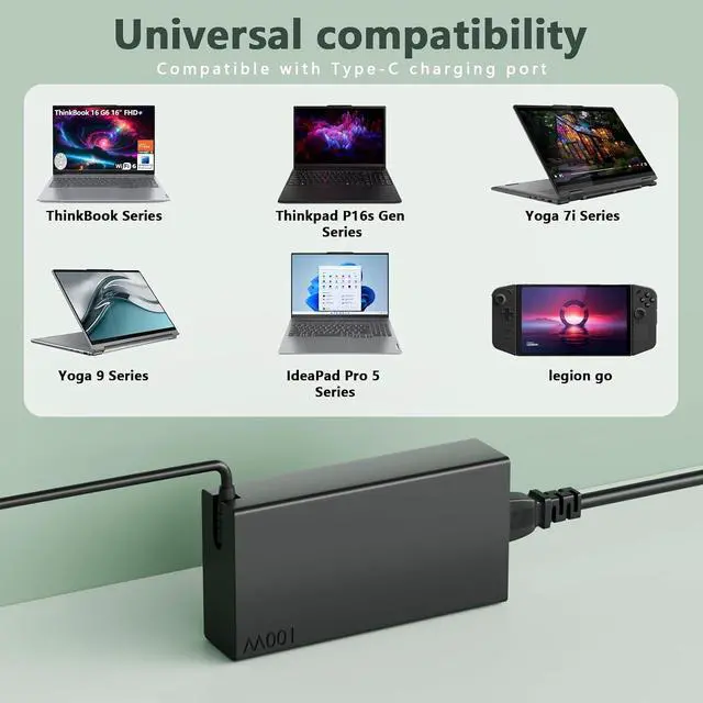 Alt view image 6 of 7 - 100W USB C Charger Fits for Prestige A16 AI+ A3HMG-019US A3HMG-016US A3HMG-207US Copilot+PC Business Laptop